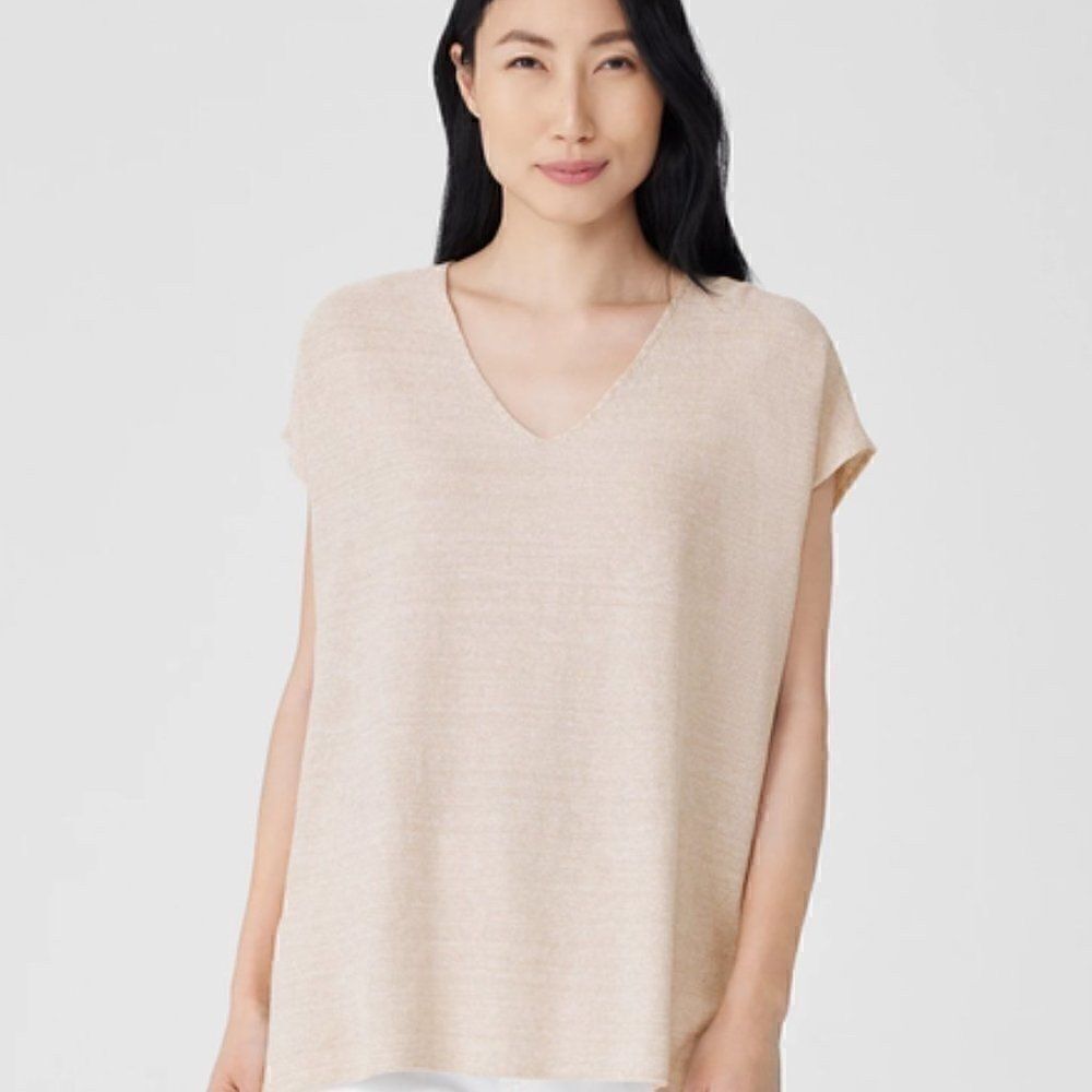 NWT Suzanne Betro Beige Knit Top Size S‎